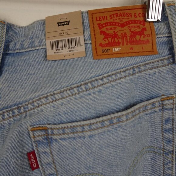 Levi's 501 Jeans Women's Size 29x30 Blue Denim 150th Anniversary Floral Patch . - Picture 7 of 13